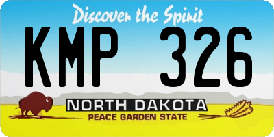 ND license plate KMP326