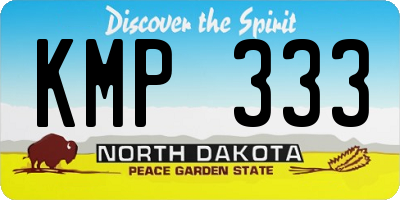 ND license plate KMP333