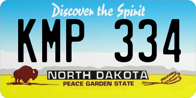 ND license plate KMP334