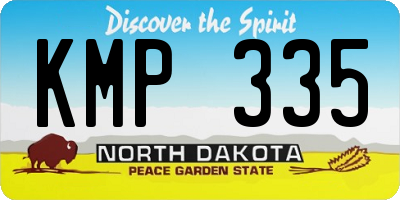 ND license plate KMP335