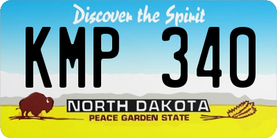 ND license plate KMP340