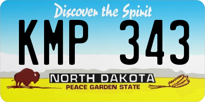 ND license plate KMP343