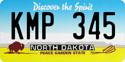 ND license plate KMP345