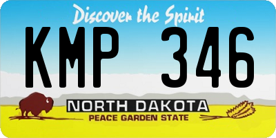 ND license plate KMP346