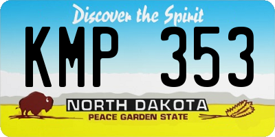 ND license plate KMP353