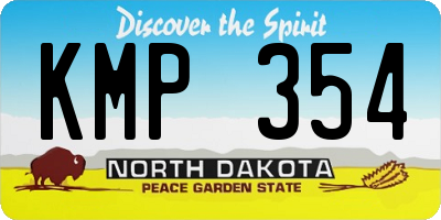 ND license plate KMP354