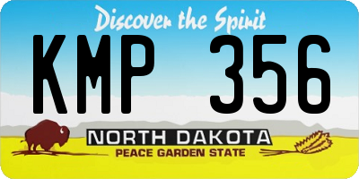 ND license plate KMP356