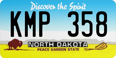 ND license plate KMP358