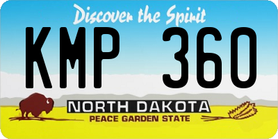 ND license plate KMP360