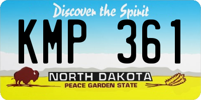ND license plate KMP361