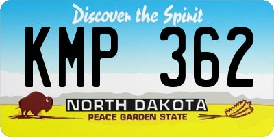 ND license plate KMP362