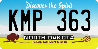 ND license plate KMP363