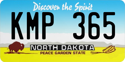 ND license plate KMP365