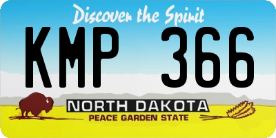 ND license plate KMP366