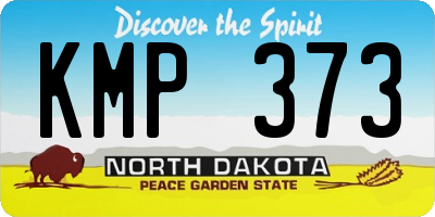 ND license plate KMP373