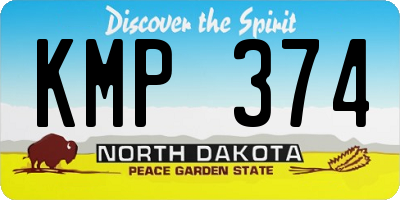 ND license plate KMP374