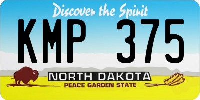 ND license plate KMP375