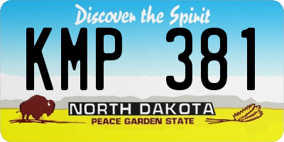 ND license plate KMP381