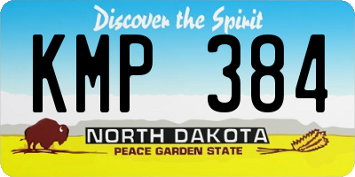 ND license plate KMP384