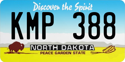 ND license plate KMP388