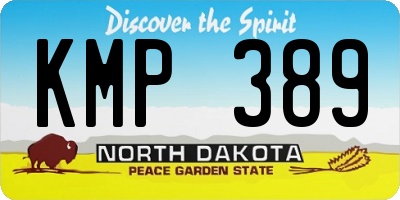 ND license plate KMP389