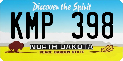 ND license plate KMP398