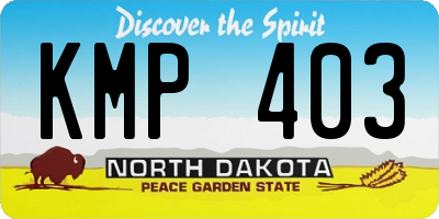 ND license plate KMP403