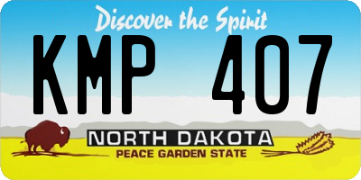 ND license plate KMP407