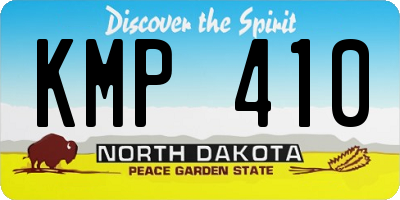 ND license plate KMP410