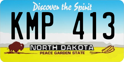 ND license plate KMP413