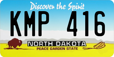ND license plate KMP416