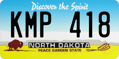 ND license plate KMP418