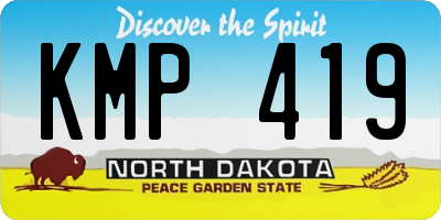 ND license plate KMP419