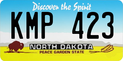 ND license plate KMP423
