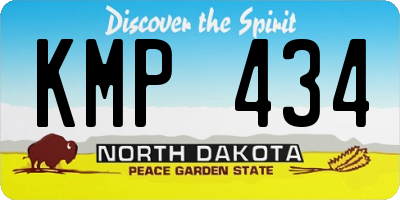 ND license plate KMP434