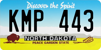 ND license plate KMP443