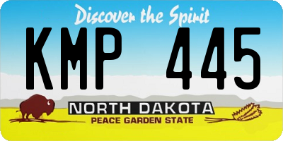 ND license plate KMP445