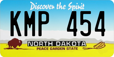 ND license plate KMP454