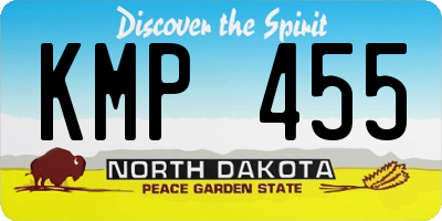 ND license plate KMP455