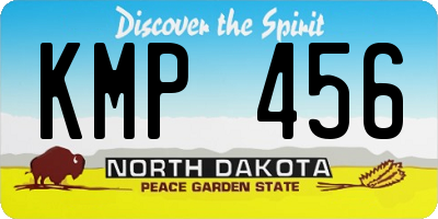 ND license plate KMP456