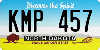 ND license plate KMP457