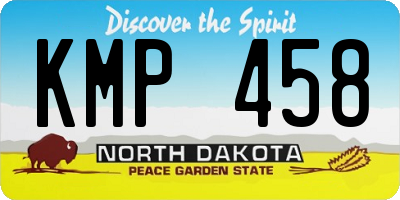 ND license plate KMP458