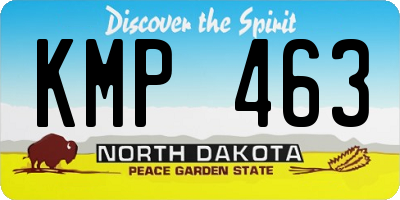 ND license plate KMP463
