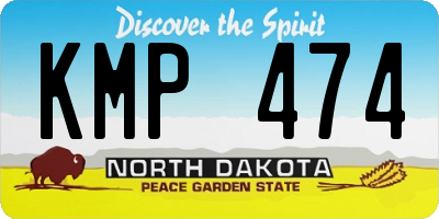 ND license plate KMP474