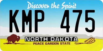 ND license plate KMP475