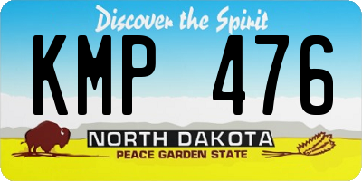 ND license plate KMP476