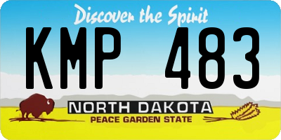 ND license plate KMP483