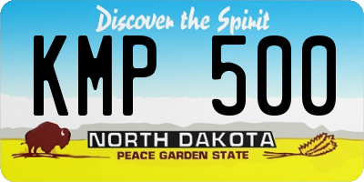 ND license plate KMP500