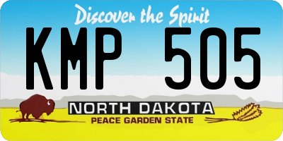 ND license plate KMP505