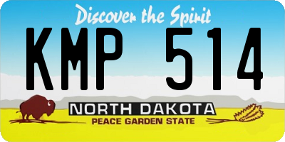 ND license plate KMP514